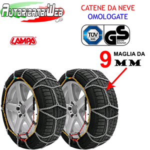 Prodotto: CATENE-R9_Gr.7_185/65-R15 - Catene da Neve OMOLOGATE maglia 9mm -  185/65 R15 - Lampa - SnowdDrive