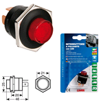 Interruttore Pulsante 12/24V A Led Rosso