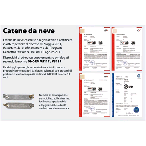 Catene da Neve OMOLOGATE 225 55 18 V5117 16mm 225/55-18